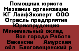 Помощник юриста › Название организации ­ КГ ЛайфЭксперт, ООО › Отрасль предприятия ­ Юриспруденция › Минимальный оклад ­ 45 000 - Все города Работа » Вакансии   . Амурская обл.,Благовещенский р-н